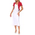 thumbnail image 2 of INSPIRE CHIC Cropped Cardigan for Women's Open Front Ruffle Knit Shrugs M Red, 2 of 6