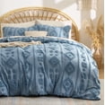 thumbnail image 1 of Juego de Edredón Bedsure Queen Tamaño Azul Grisáceo con Capitones Boho, 1 of 8