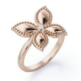 thumbnail image 3 of JeenMata Butterfly-in-Love Ring with Round Moissanite in 18K Rose Gold Plating over Silver, 3 of 6