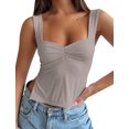 thumbnail image 1 of Camiseta corta sin mangas BAIGRAM para mujer con cuello en forma de corazón, 1 of 4