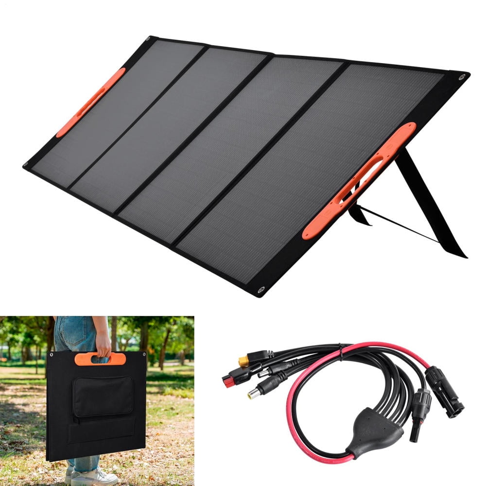 400 Watt Foldable Solar Panel, Monocrystalline Solar Charger with 23.5% Efficiency, IP65 Waterproof with Kickstands for Off Grid Camping RV
