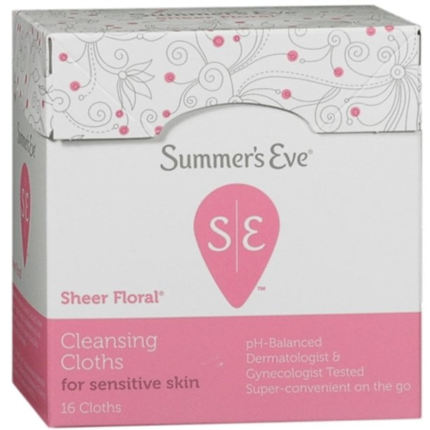 Summer's Eve Eve Cleansing Cloths for Sensitive Skin, Sheer Floral 16 ea