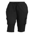 thumbnail image 5 of CHOK Pantalon Cargo Capri en Molleton pour Femmes Grande Taille, 5 of 5