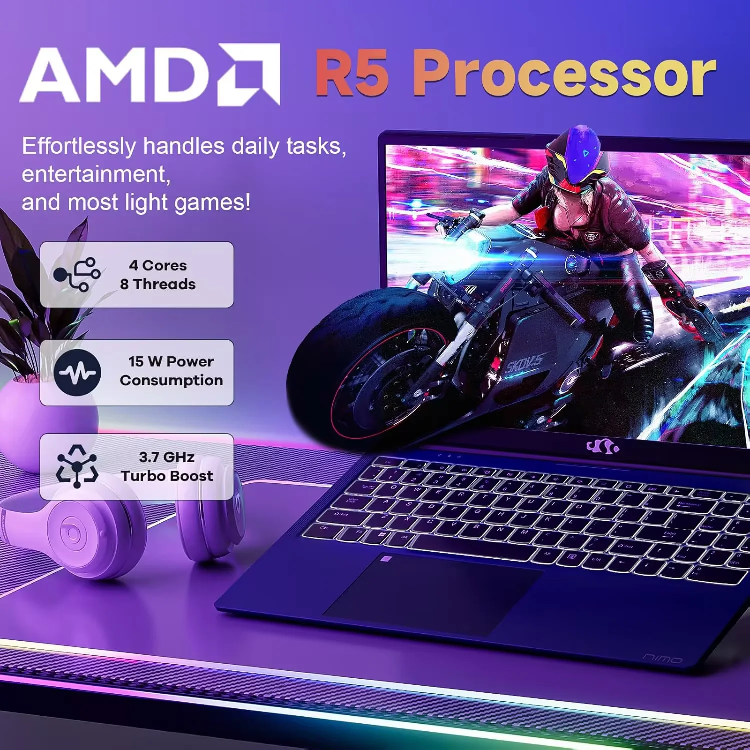 15.6 inch FHD Business Laptop , AMD Ryzen 5 3500U, 16GB RAM, 512GB