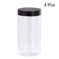 thumbnail image 3 of Uxcell Round Polyethylene Terephthalate Jars Clear Empty Containers with Black Screw Top Lid 4 Pack 17 oz, 3 of 5
