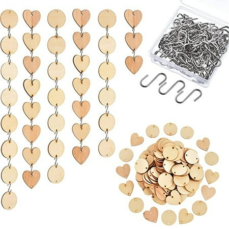 

120 Pieces Wooden Tags Pendants Simple Style Exquisite Crafts Decorations Craft Pendant Home Decors for Indoor Scene Layout Use Type 1