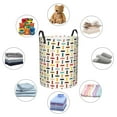 thumbnail image 2 of DouZhe Waterproof Collapsible Large Laundry Baskets, Multicolored Sticks Wicker Prints Circular Hamper with Handles, 2 of 7