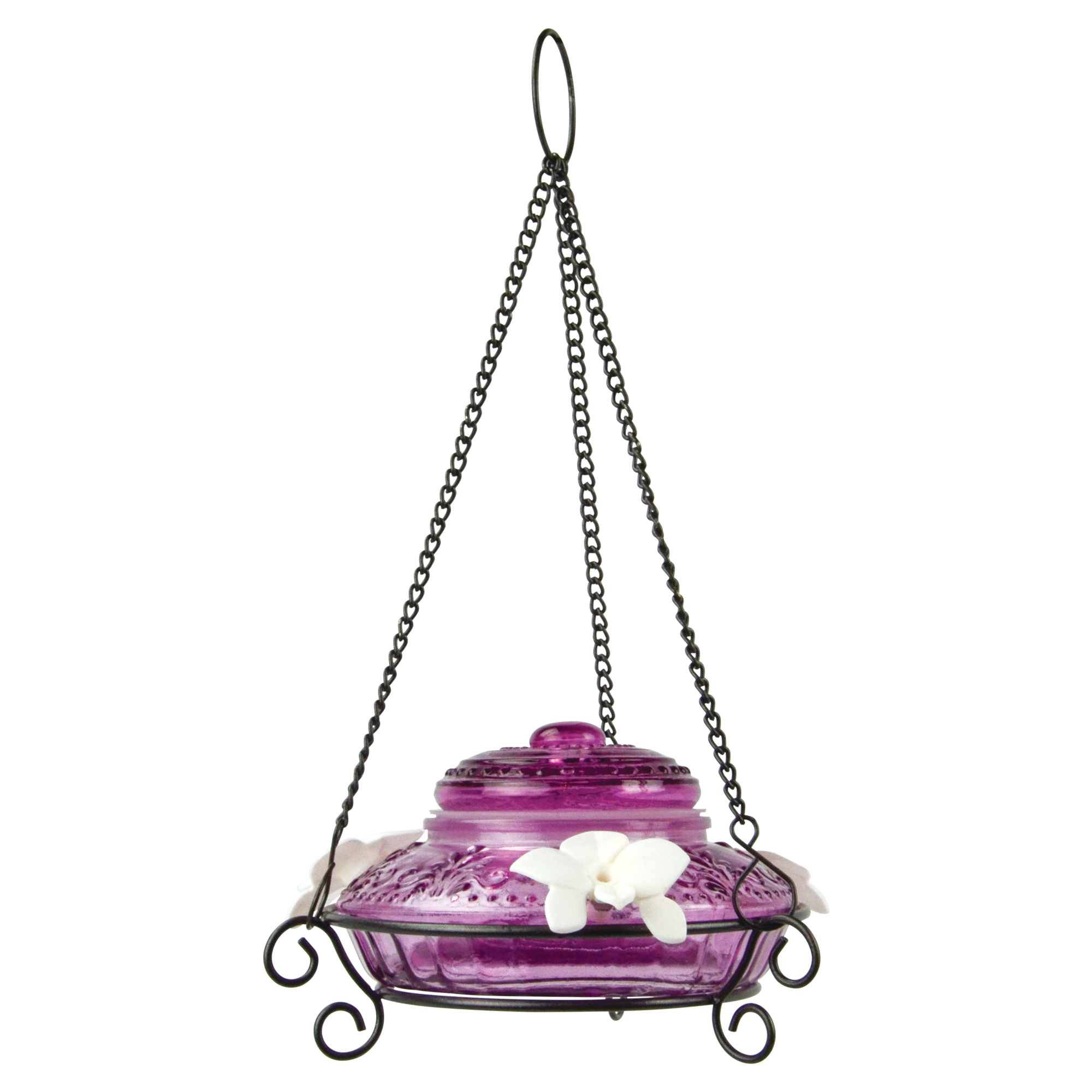 Nature's Way Alimentatore Per Colibrì Illuminato Antique Top-Fill - Azzurro/Rosa - Carica Dall'alto, Facile Da Riempire