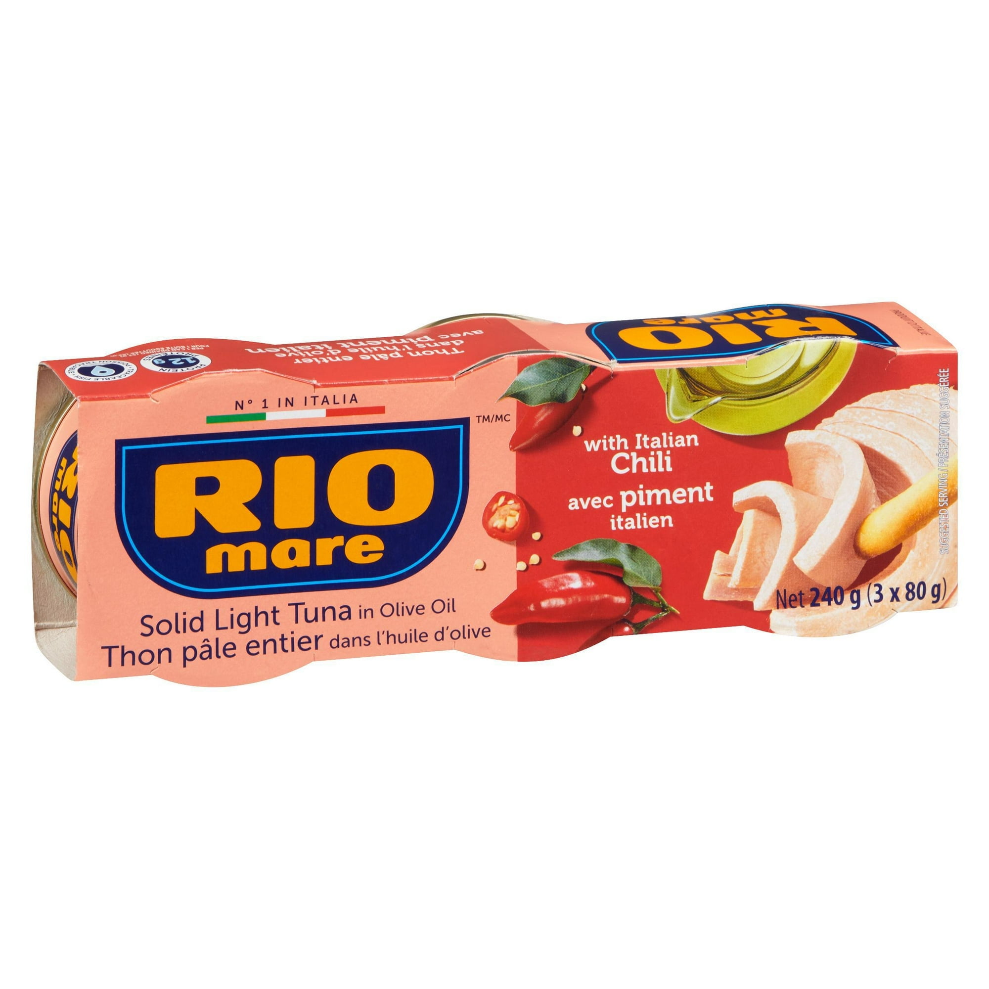 Rio Mare Thon pâle entier dans l'huile d'olive avec Piment Italien