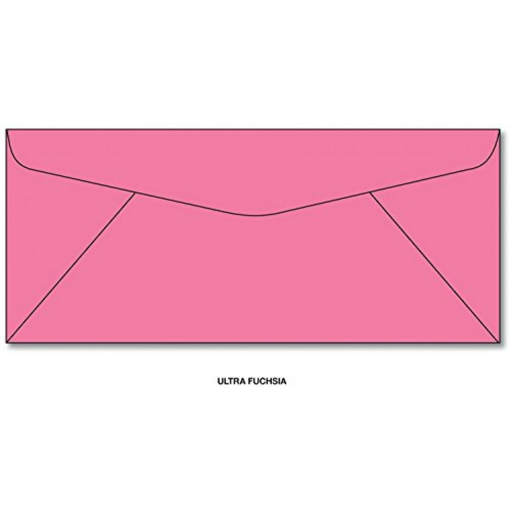 50 Hot Pink 10 Envelopes 9.5" x 4.125" Standard Flap EnvelopesOn
