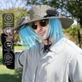 thumbnail image 7 of 3 Speed Solar Powered Fan Hat with 2 Fans, Wide Brim Sun Hat for Outdoor Fishing, Hiking Gardening, USB Solar Charging Fisherman Hat, Father's Day Gift for Men Dad, Birthday Gift for Women, Gray, 7 of 7