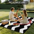thumbnail image 6 of Outdoor Rug 5x8ft Nautical Anchor Large Area Rug Black and White Wave Stripes Indoor Outdoor Carpet Outdoor Rugs Mats for Patio Camping,RV,Front Door, Outside Decor, 6 of 9