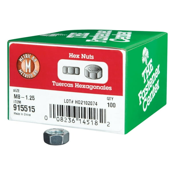 Nut Hillman M8-1.25 Caja de acero galvanizado 100