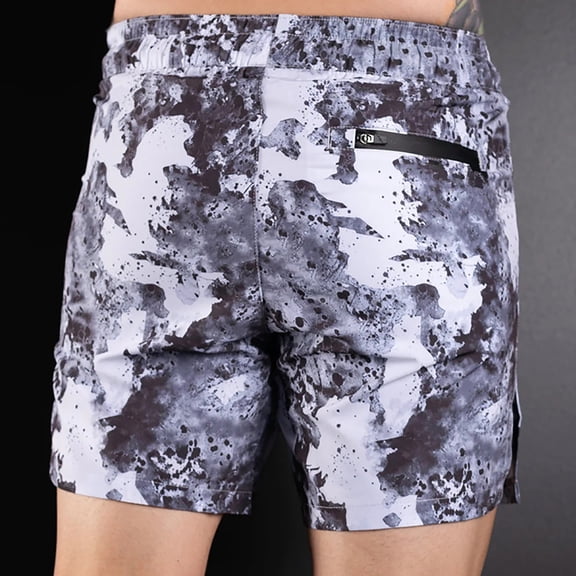 Vedolay Shorts For Men Mens Cotton Shorts Casual Print Slim Fit Drawstring Waist Trousers,Gray M