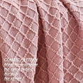 thumbnail image 3 of CREVENT Light Blush Pink Knit Throw Blanket for Couch Sofa Chair,Soft and Decorative for Spring Summer (50''X60'' Dusty Pink/Pale Pink), 3 of 5
