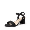 thumbnail image 1 of Sandalias de Tacón Cuadrado para Mujer DREAM PAIRS en Ante Negro 5.5 cm, 1 of 8