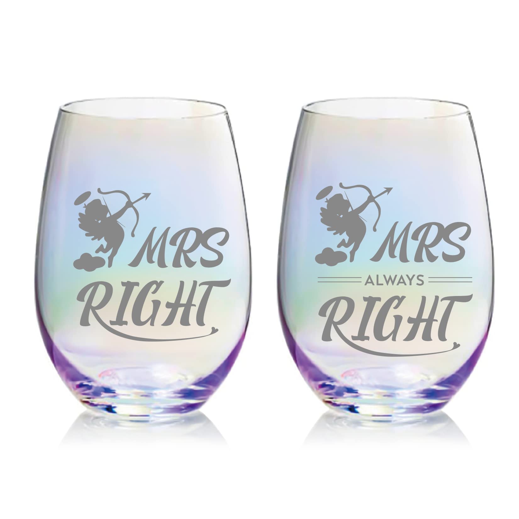 Wine Glasses Stemless Wine Glasses Set of 2 Crystal Iridescent Wine