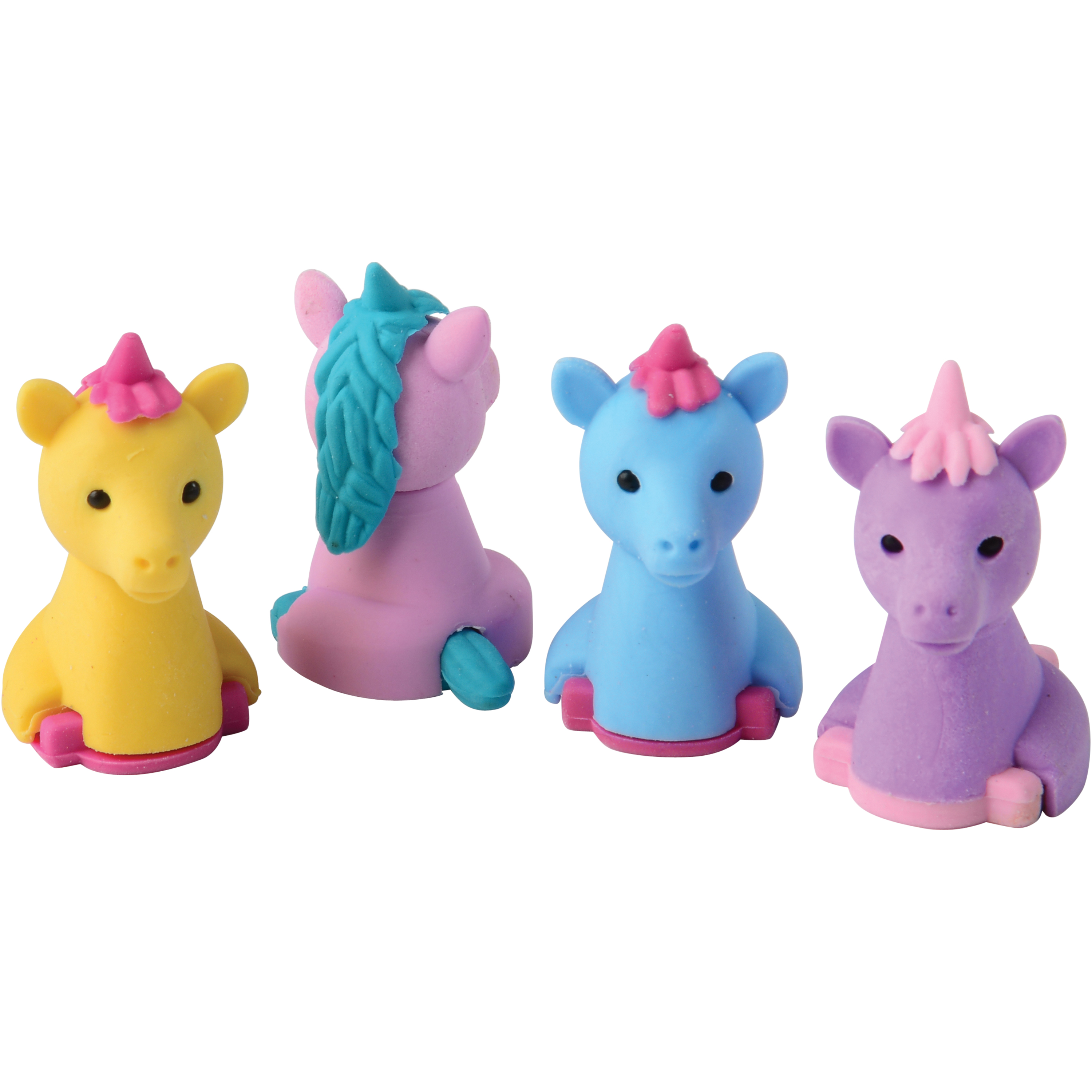 US Toy Pastel Unicorn Erasers 1.25" Party Favors, Assorted Colors, 6 Pack