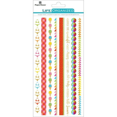 - Paper House Life Organized Rice Paper Border Stickers -Summer Fun