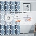 thumbnail image 3 of Aegean Blue Geometric Shower Curtain, Waterproof Design and Polyester, Quick-Drying, Weighted Hem, Blue Fabric Shower Curtains Set for Bathroom W 72 x H 72, Durable and Washable with 12 Hooks, 3 of 6