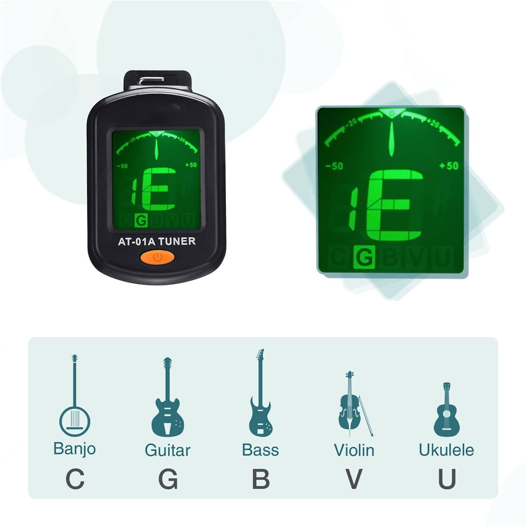 Guitar Tuner 2 Set 2 Pack Clip On Tuner For Guitar Bass Ukulele And Violin Anti Interference Color Lcd Display Battery Included Auto Power Off Jy01 Musical Instruments Guitar Bass Accessories Vit Edu Au