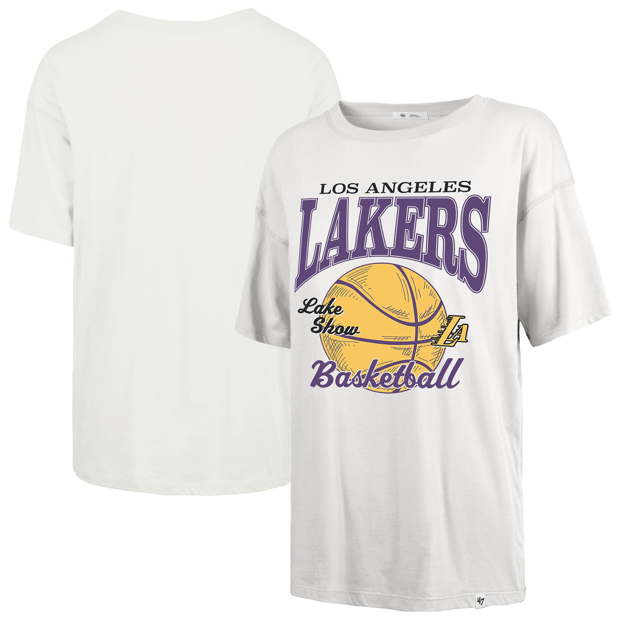 Women's-'47 White Los Angeles Lakers City Edition Down Court Sadie T-Shirt