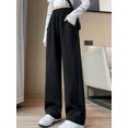 thumbnail image 3 of Pantalon Femme Loisirs Élégant Classique Polyvalent Style Simple Solide Ample Design Mode Taille Élastique Confortable Dames, 3 of 7