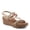 TAN MULTI, variant on Women's HUGBUG Wedge Sandals - Suede, Jeweled Upper, Adjustable Buckle, Made in India
