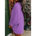 thumbnail image 5 of Women's Dressy Casual V Neck Batwing Sleeve Blouse - Loose Fit Smocked Cuff Fall Tops, 5 of 9