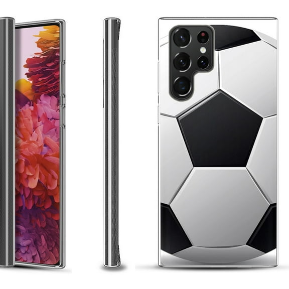 Slim-Fit Fashion Gel Phone Case for Samsung Galaxy S22 Ultra 5G, by OneToughShield ® - Soccer