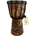 Djembe Drum Solid Wood Deep Carved Bongo Congo African Drum 12" HIGH
