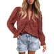 thumbnail image 1 of Blusa de Mujer PRETTYGARDEN Manga Abullonada con Encaje Talla M, 1 of 6