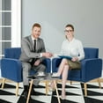 thumbnail image 4 of Gymax Set of 2 Accent Chair Upholstered Single Sofa Armchair w/ Wooden Legs Navy, 4 of 8