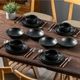 thumbnail image 2 of MALACASA 16 Piece Dinnerware Set, Stoneware Tableware Set For 4, Black Dishes Plate, 2 of 7