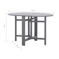 thumbnail image 5 of Oval Outdoor Dining Table, Foldable Design, 48 Inch, Gray Acacia Wood, 5 of 9