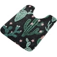 thumbnail image 3 of Dreamtimes Bath Mats Toiletry Mat Set, Bath Rug+U-Shaped Toilet Mat, Non-Slip Bath Carpet Bath Mats for Bathroom 24"x16"+24"x20"-Line Doodle Cactus, 3 of 5