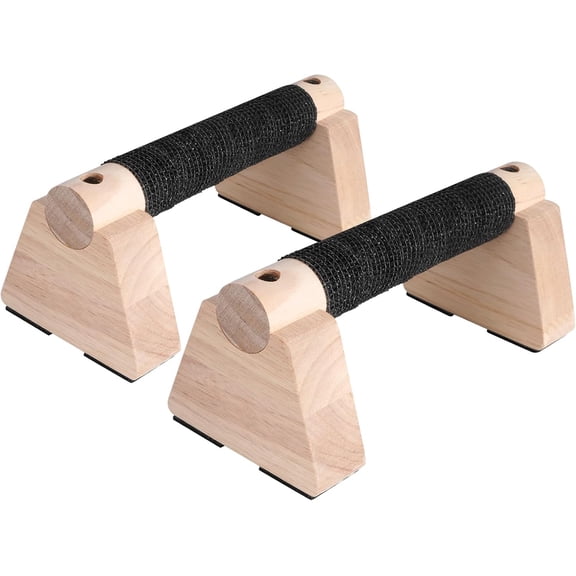Wooden Parallettes Bars - 30CM Calisthenics Equipment for Handstand Training, Push Up Bars & Strength Training,Oak Wood Parallel Bar, Non-Slip Base for Handstand Blocks, Pushup Handles & Planks