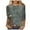 Gray, variant on BangWanChi Women Clothing Women Fashion Printed T-shirt 3/4 Sleeves Blouse Round Neck Casual Tops