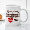 thumbnail image 3 of CafePress - Somebody In Nashville Loves Me Mug - 11 oz Ceramic Mug - Novelty Coffee Tea Cup, 3 of 4
