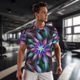 thumbnail image 3 of Wukai Colored Abstract Print Men's Short-Sleeved Mesh T-Shirt,Quick-Dry Short Sleeve Workout T-Shirt-XX-Large, 3 of 8