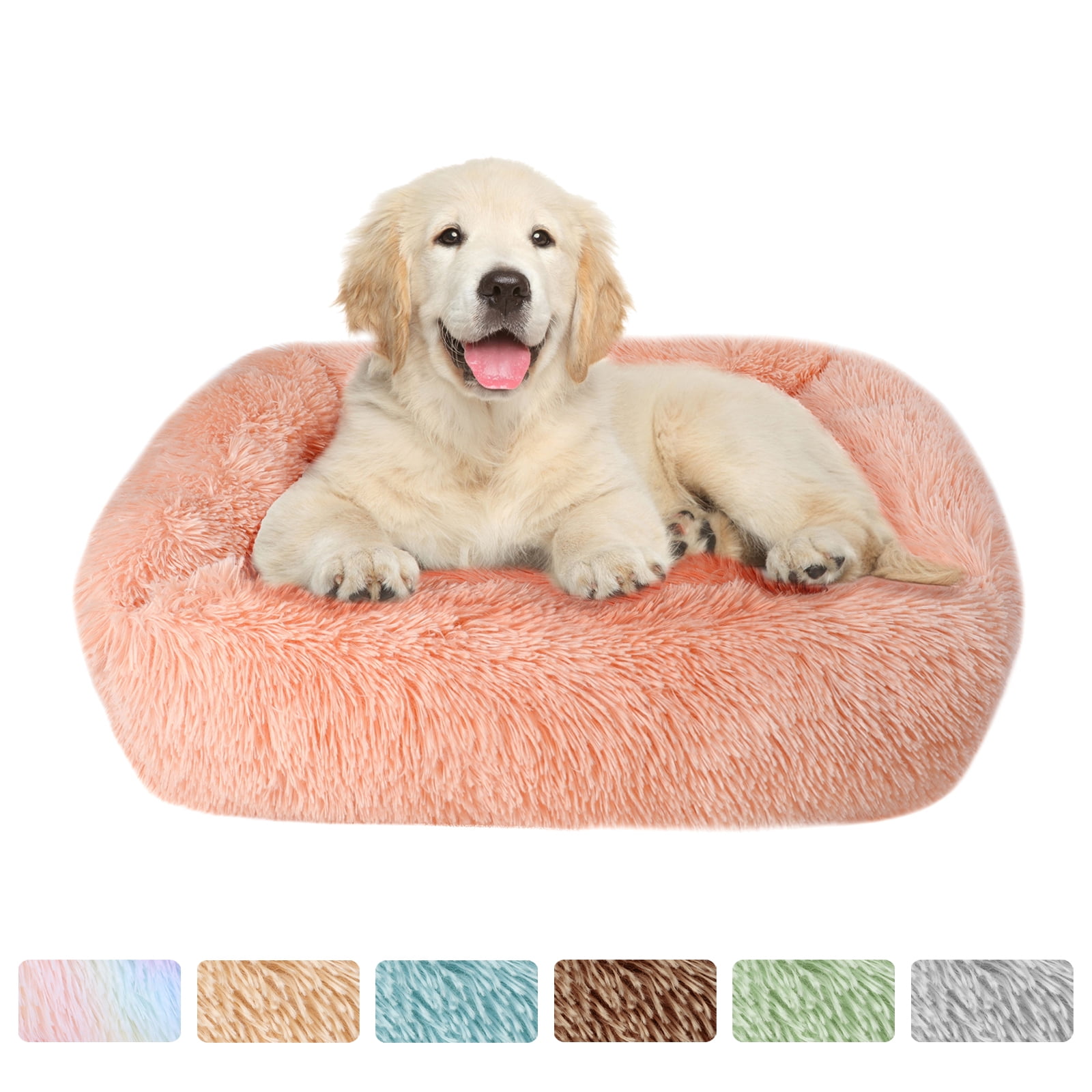Plush Dog Bed Calming Puppy Cat Pet Beds Pad Soft Warm Sleeping Kennel