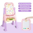 thumbnail image 5 of Hot Bee Art Easel for Kids 2-4, Double-side Standing Easel for Toddlers, Magnetic Drawing Board w/ Painting Accessories, Art Supplies Christmas Gifts for Little Boys Girls 3+, Middle Size Pink, 5 of 9