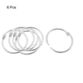 thumbnail image 2 of 6pcs 25mm Inner Dia Book Office Metal Loose Leaf Binder Hinge Snap Ring Keyring, 2 of 5