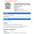 thumbnail image 2 of Front and Rear Brake Rotor Set 4 Piece - Compatible with 2006 - 2010 Kia Optima 2007 2008 2009, 2 of 2