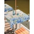 thumbnail image 2 of Outdoor Tablecloth with Umbrella Hole for Patio/Picnic/Party/Camping, Blue Hydrangea Waterproof Table Cloth Square Cover Washable, Spring Summer Eucalyptus Vintage Beige (60"x 60"), 2 of 9
