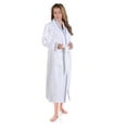 thumbnail image 5 of Unisex Cotton Terry Kimono Bathrobe with Embroidery All-Season Robe, XL, Blue-White, 5 of 12