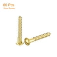thumbnail image 3 of Uxcell Wood Screws M3.5 x 25mm Slotted Round Head Brass Self-Tapping Screw WoodWorking Screw 60 Pack, 3 of 6