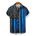 thumbnail image 4 of Men's 4th of July T-Shirt Turn-Down Collar Blouse Button Down V Neck Tops Independence Day Shirts Red White Blue Stars Graphic Tee Short Sleeve Top Summer Dress Shirt Trendy Casual 2025, 4 of 6