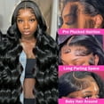thumbnail image 6 of 200% Density Lace Front Wig Human Hair Body Wave Transparent Brazilian Virgin Human Hair Wigs 13x6 Lace Front Wigs Human Hair Pre Plucked With Baby Hair For Women Natural Color, 6 of 10
