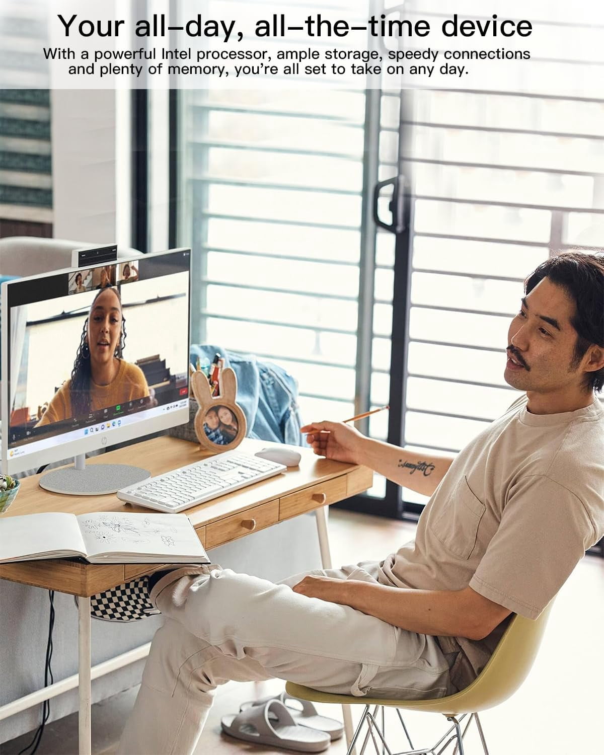 HP All in One Desktop Computer 27" FHD Touchscreen, Intel Core Ultra 7 155U, 64GB DDR5 RAM, 1TB SSD, Wi-Fi 6, Adjustable Height, Windows 11 Pro